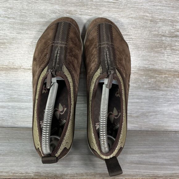 Merrell Women’s Lorelei Leather Zip Espresso Brown Slip On Hiking Shoes Size 7.5 - Picture 6 of 10